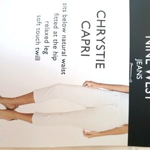New nine west white denim capris size 16